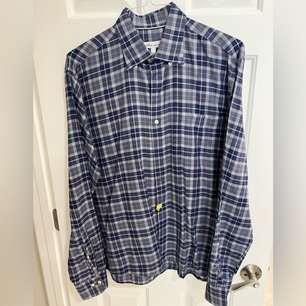 Peter Millar Size Large Dress Shirt Button Down EUC